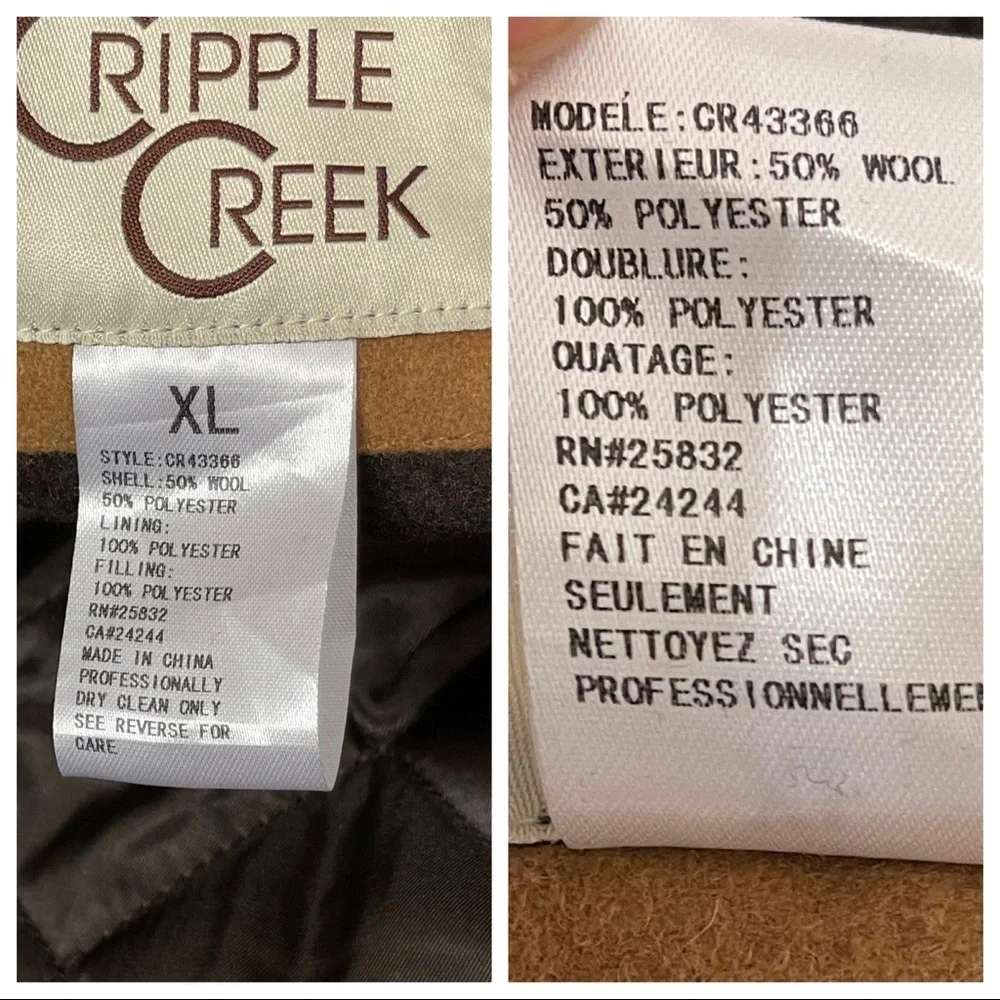Cripple Creek Men's Camel Wool Melton Faux Leather Coat  - CR43366